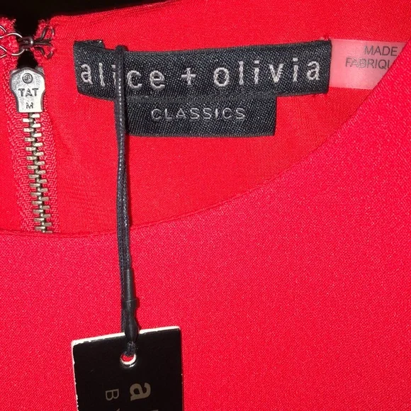 NWT Alice + Olivia Classics Cherry Peplum Dress, Size 8. Retail $330. - Picture 7 of 14